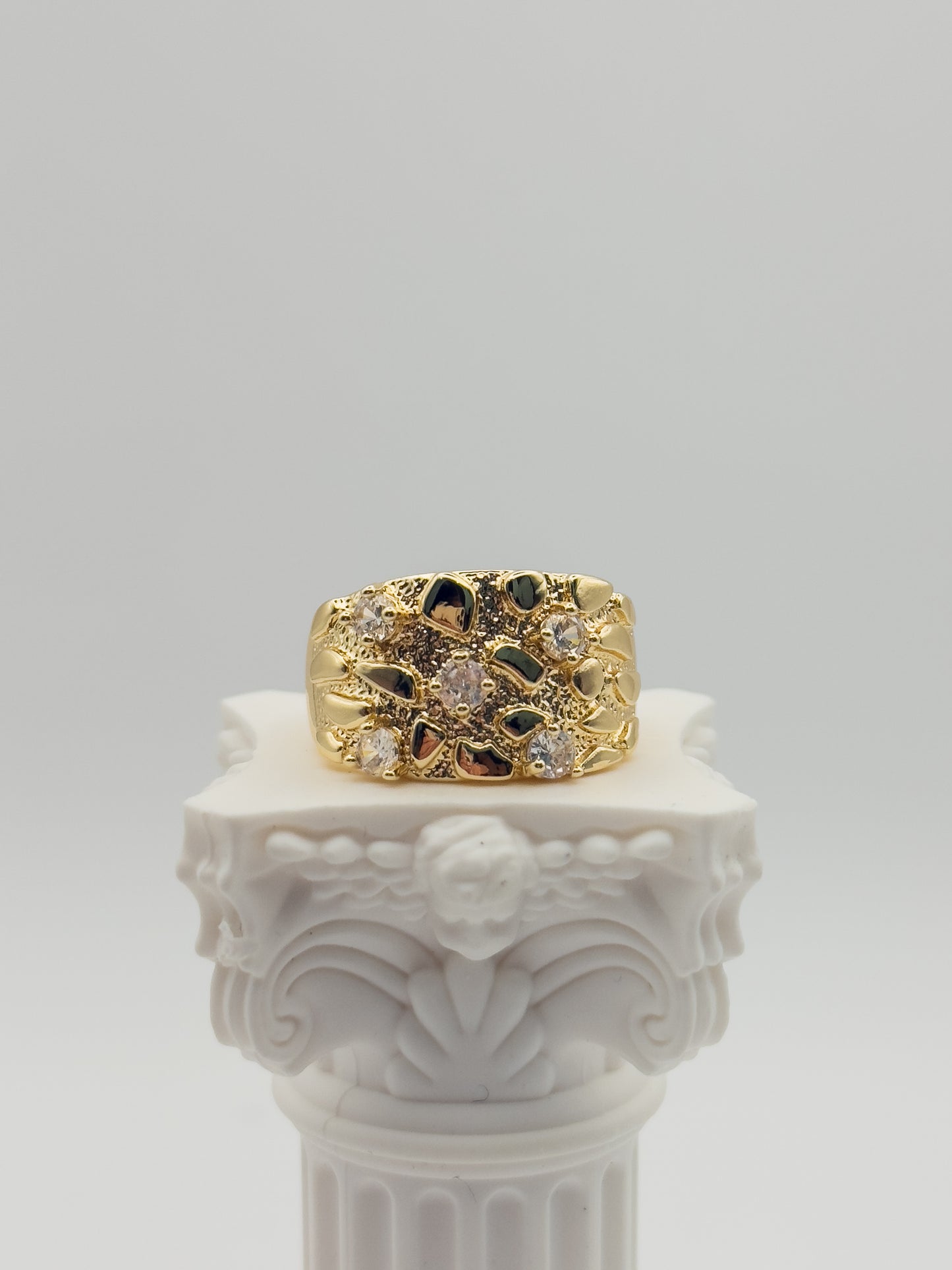 Nugget Ring with CZ stones