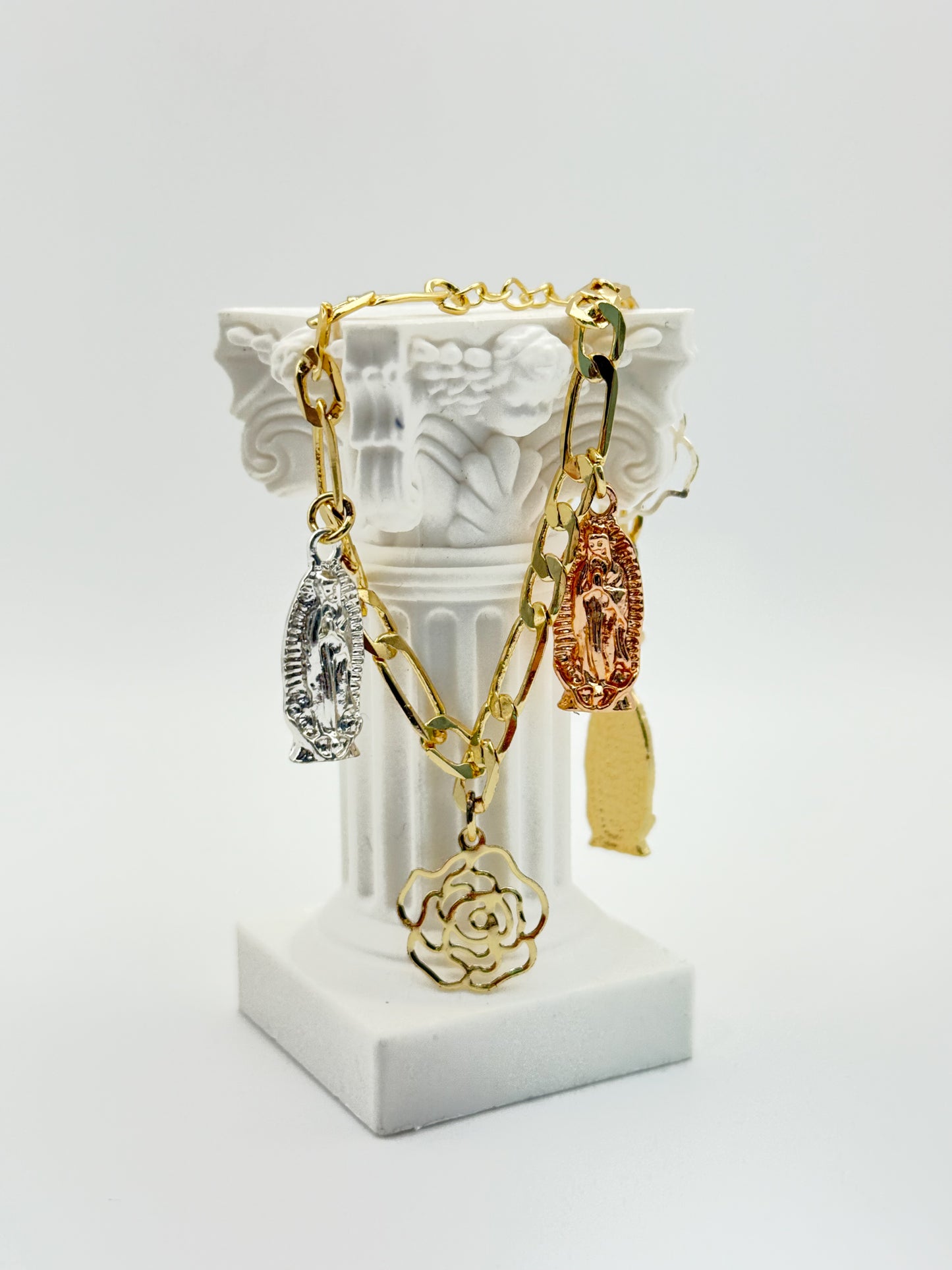 Rose & Guadalupe Charm Bracelet