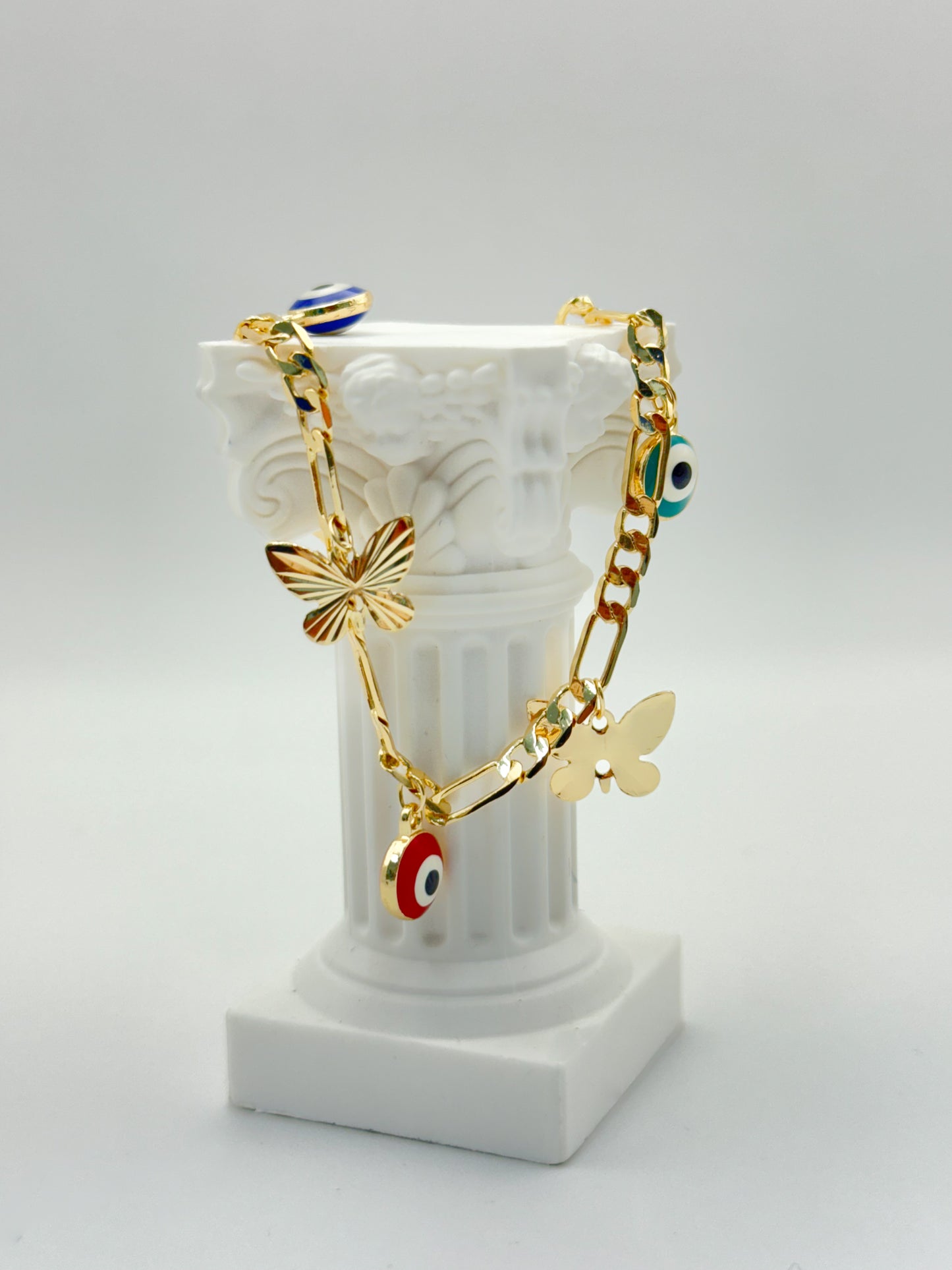 Evil Eye & Butterfly charm Bracelet