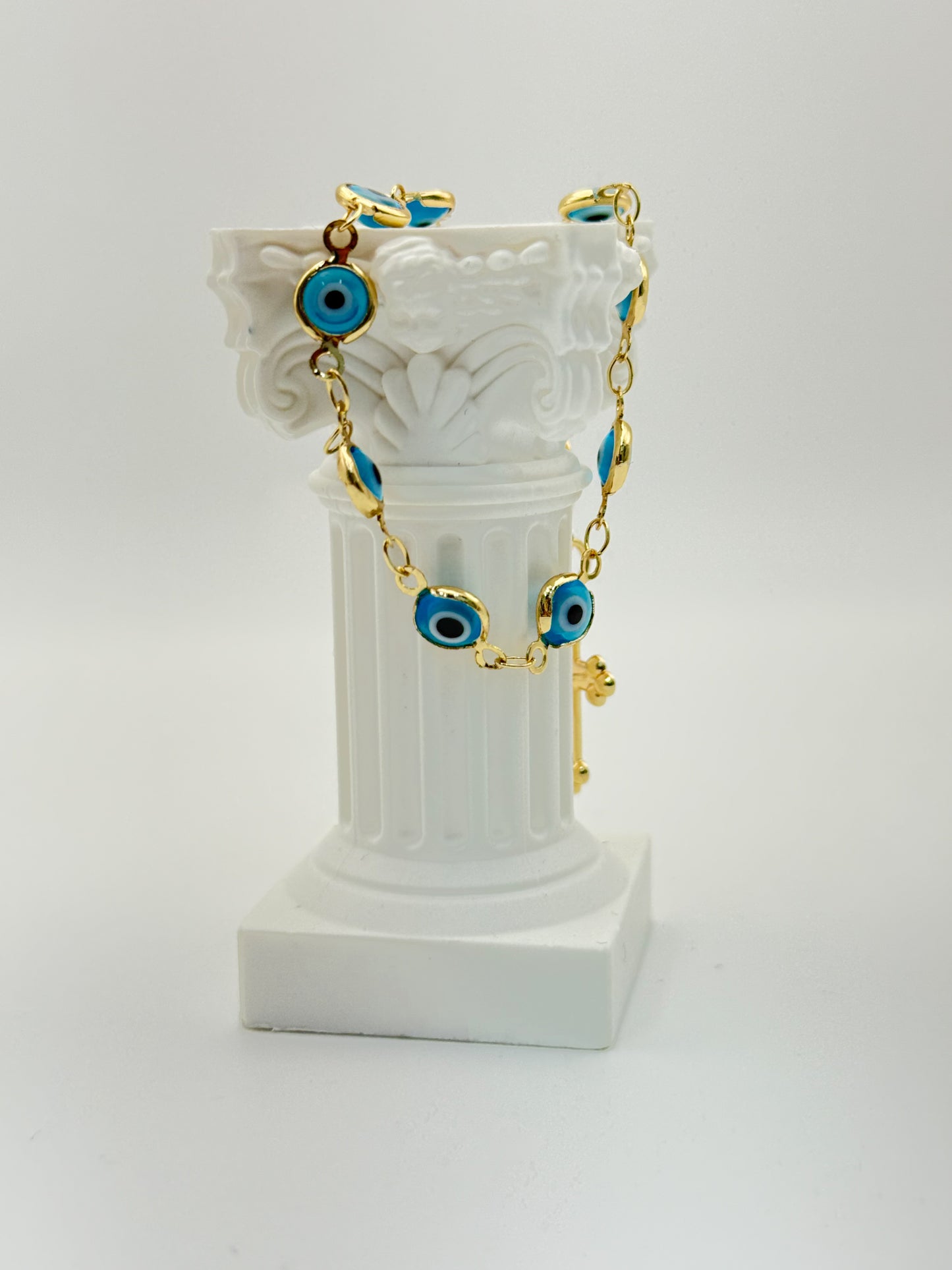 Evil Eye & Cross Pendant Bracelet