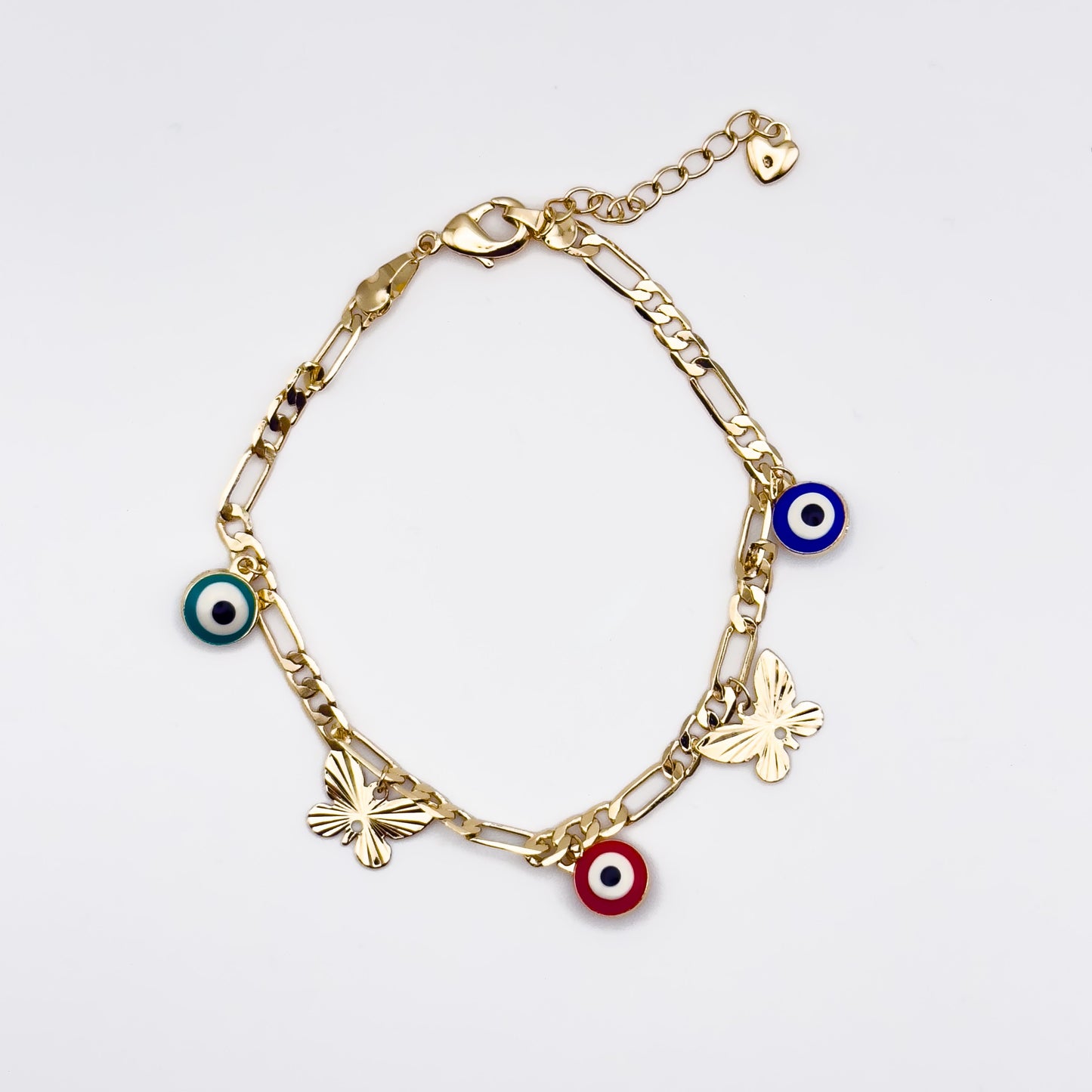 Evil Eye & Butterfly charm Bracelet