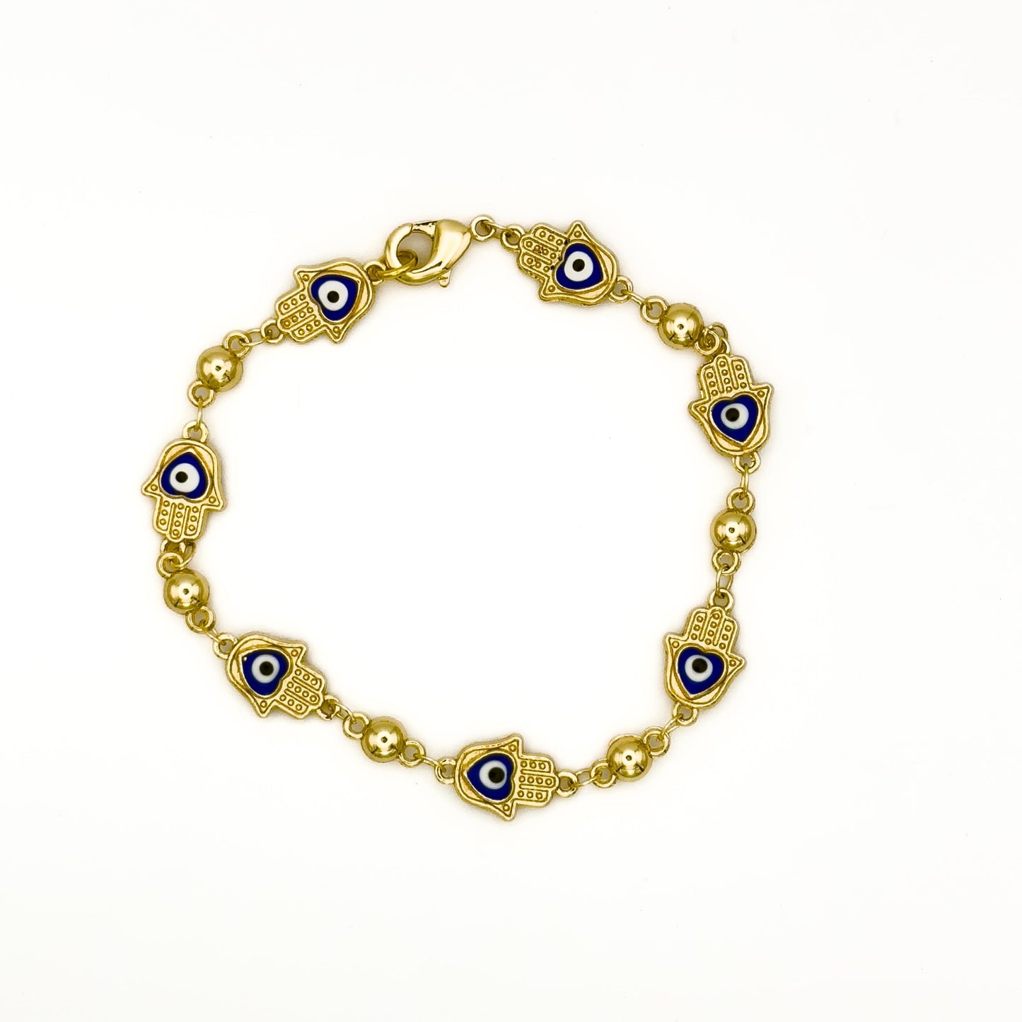 Hamsa Hand Bracelet with Evil Eye Accents