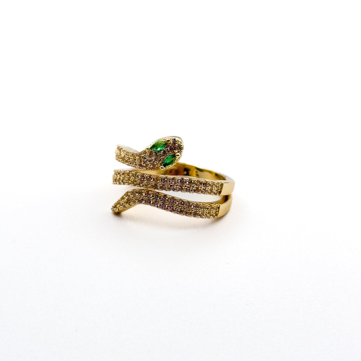 CZ Serpentine Snake Ring