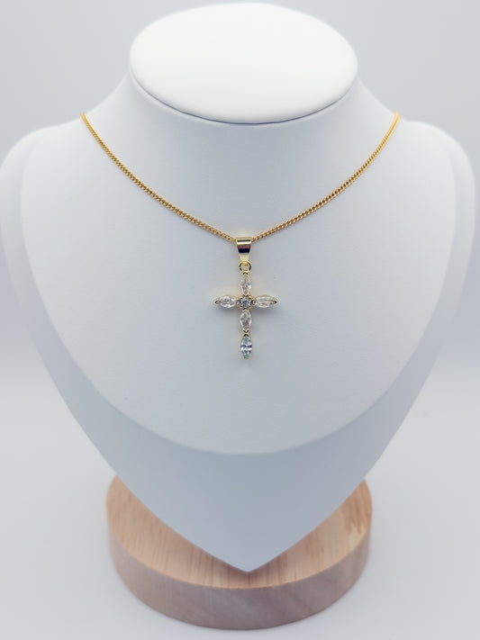 Zirconia Cross Pendant Necklace