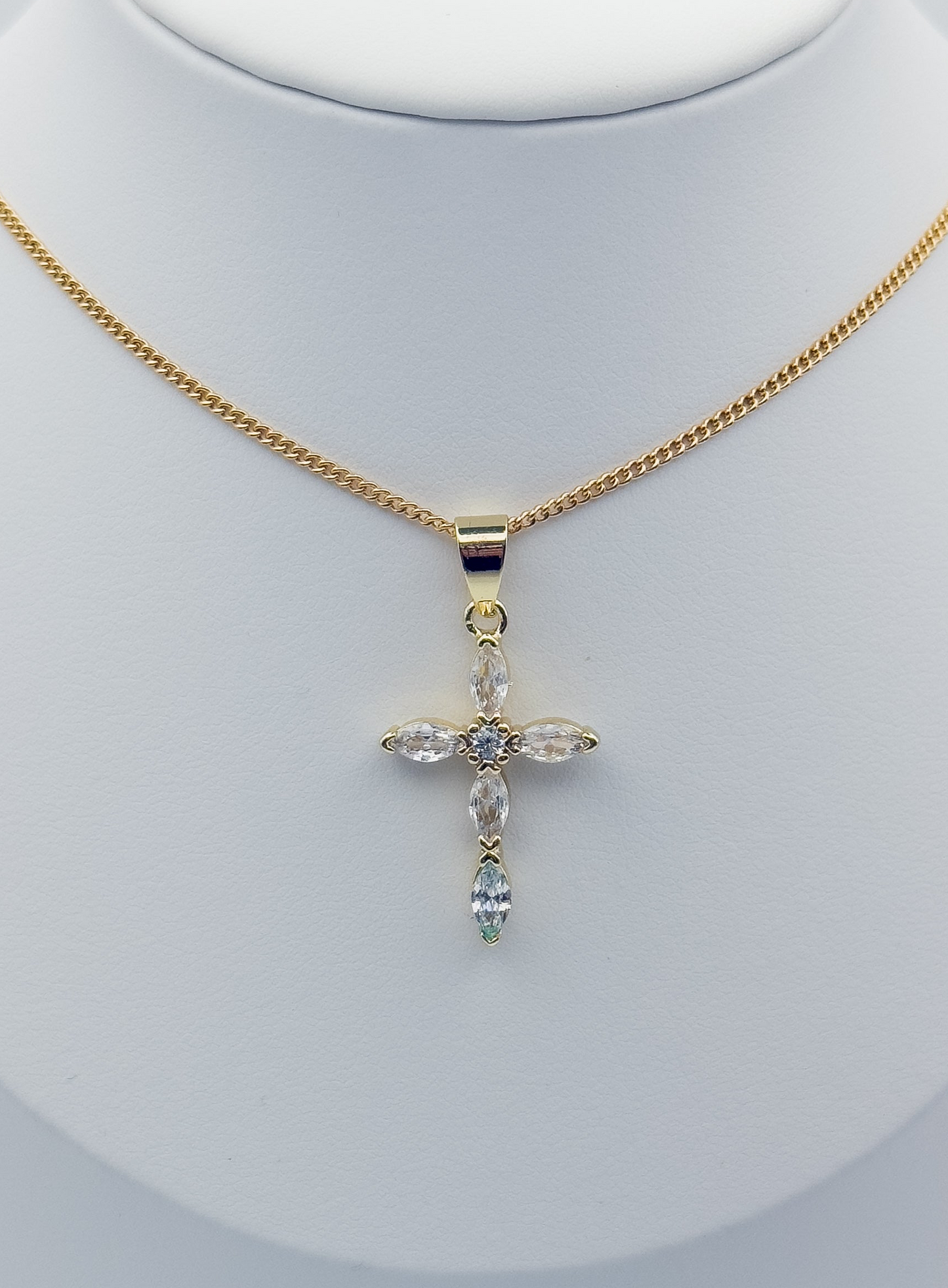 Zirconia Cross Pendant Necklace