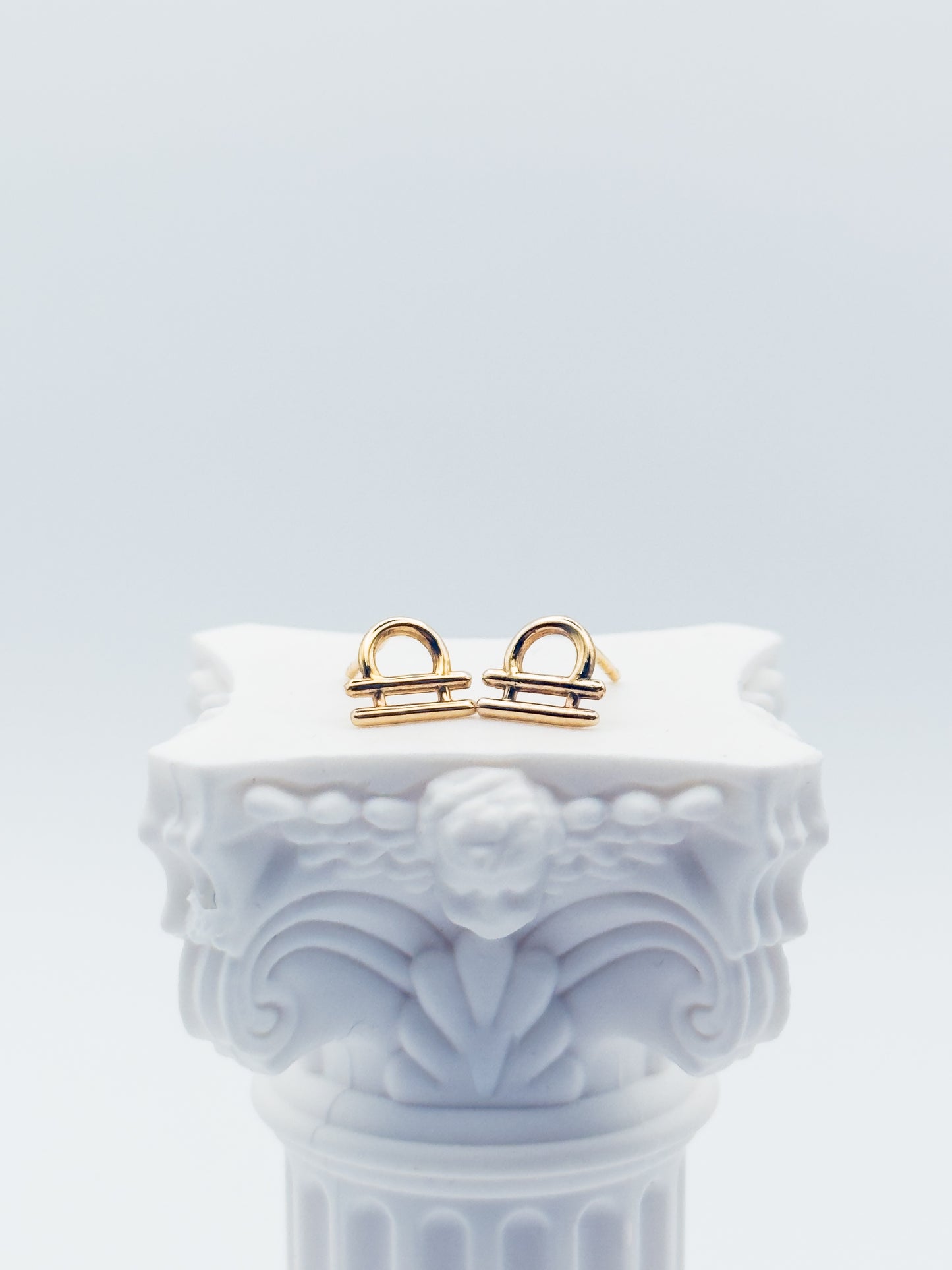14k Yellow Gold Libra Studs