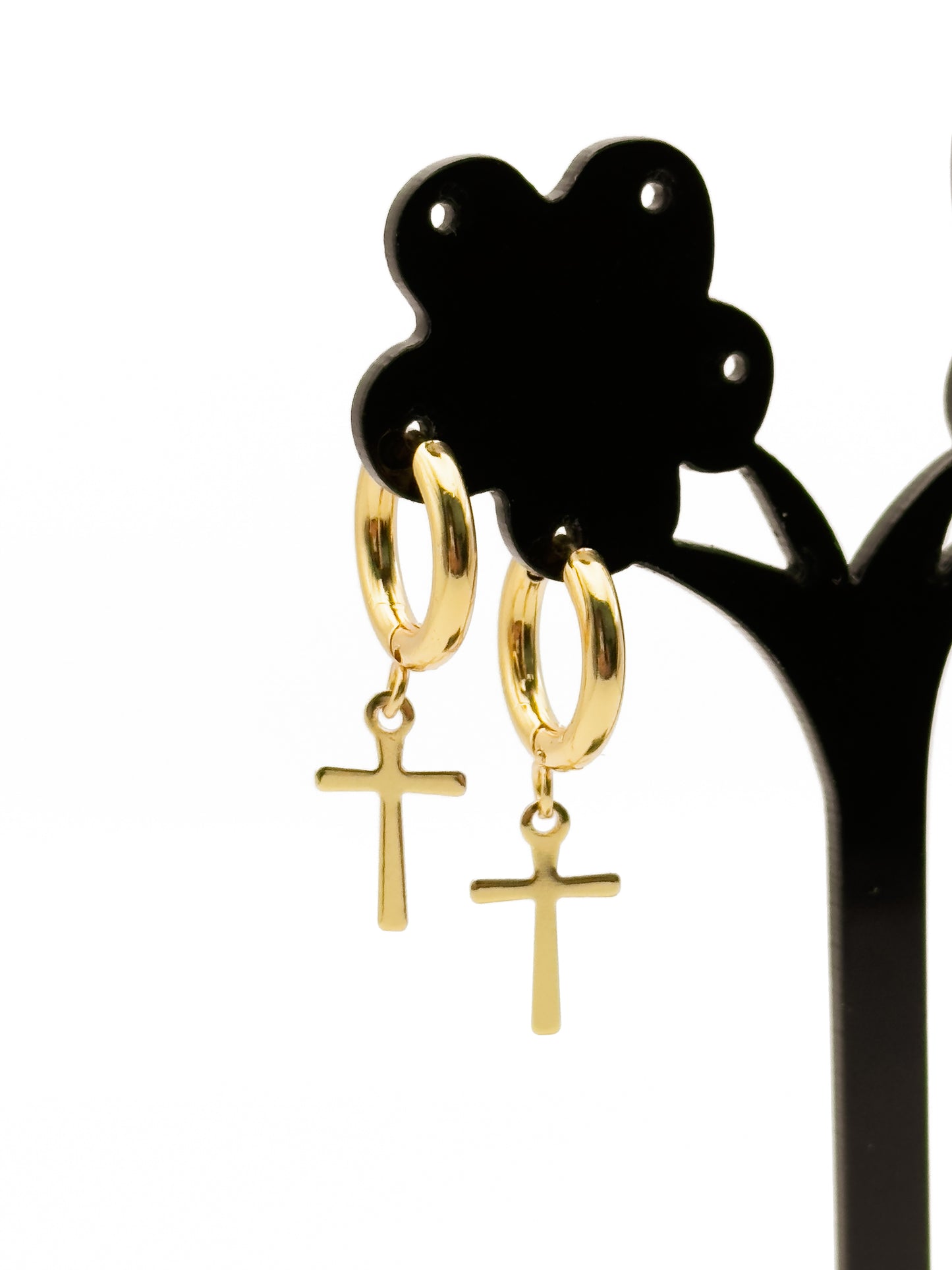 Cross Hoop Earrings