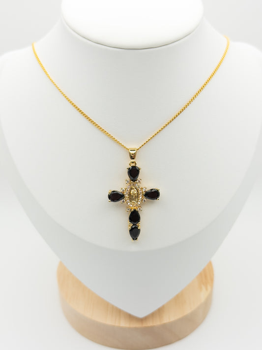 Guadalupe Cross CZ Necklace
