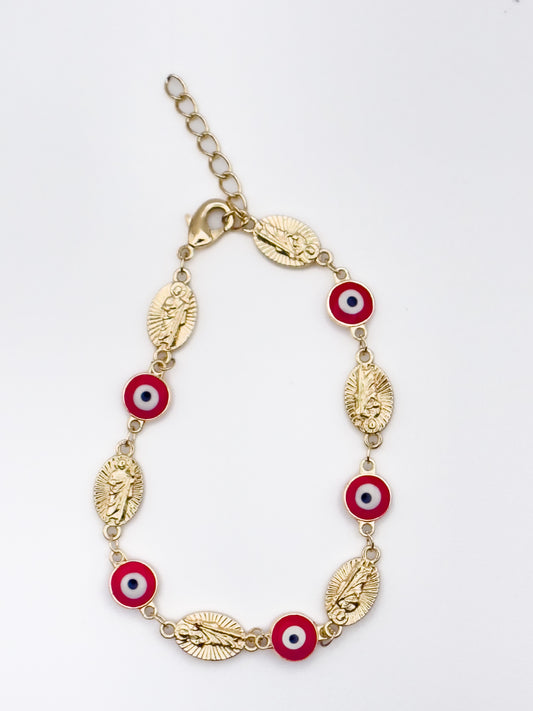 San Judas & Evil Eye Bracelet